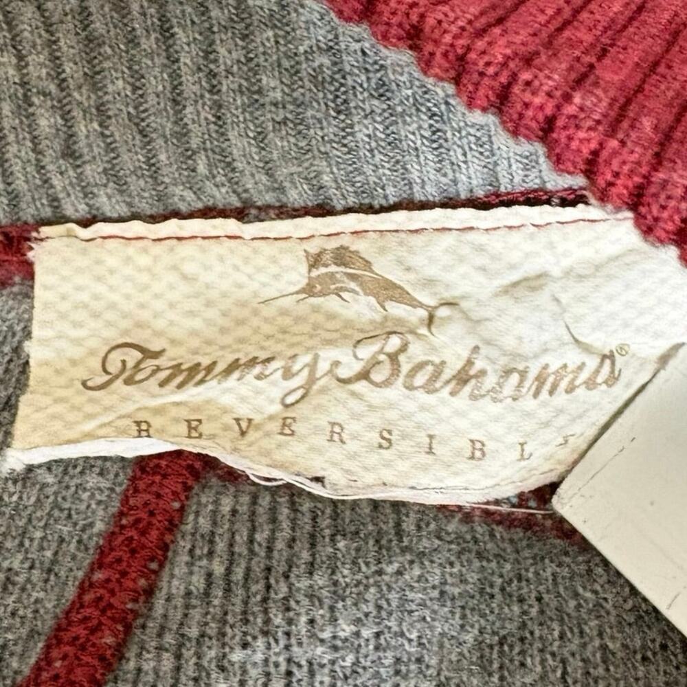 Tommy Bahama Reversible Quarter Zip Pullover Burgundy Gray Marlin Sweater XL/XXL - Picture 5 of 16